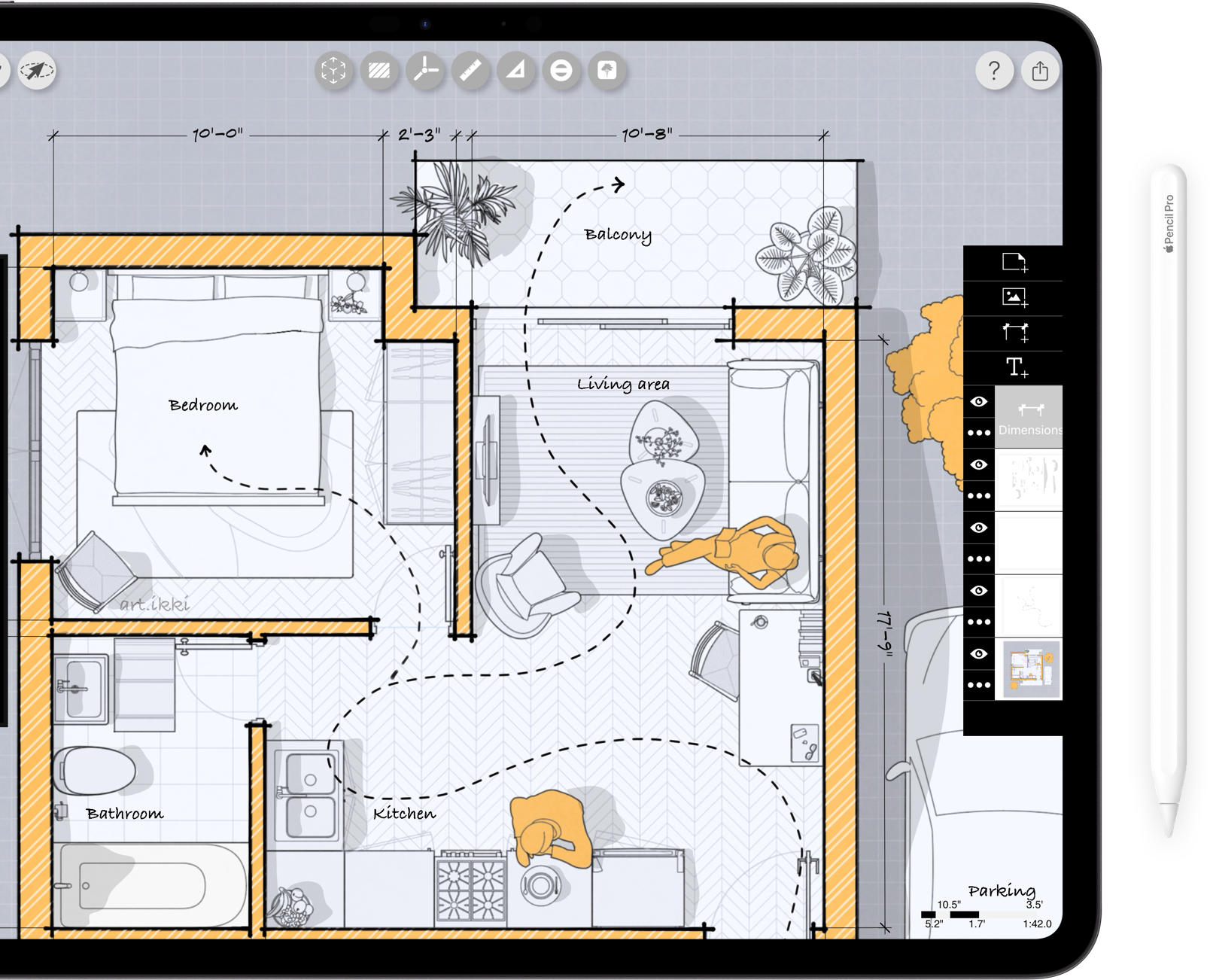Morpholio Trace: best app for iPad drawing_architecture landscape and interior design_draw to scale